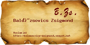 Balázsovics Zsigmond névjegykártya