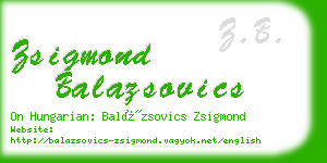 zsigmond balazsovics business card